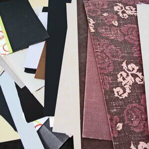Creative Memories Lot  Paper Sheets Parts  Browns, Blacks, Brown/Red Prints Gold